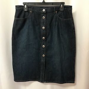 Ann Taylor denim skirt size 10 button down front